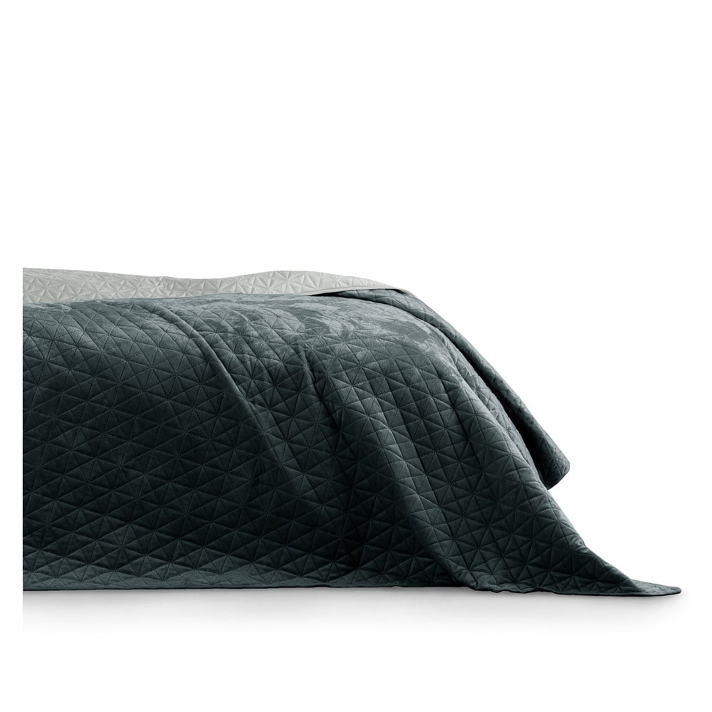 Tmavě šedý přehoz přes postel AmeliaHome Laila Graphite, 220 x 240 cm