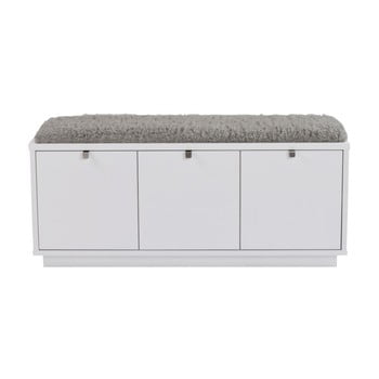 Bancă cu spațiu pentru depozitare și șezut gri rowico confetti, lățime 106 cm, alb