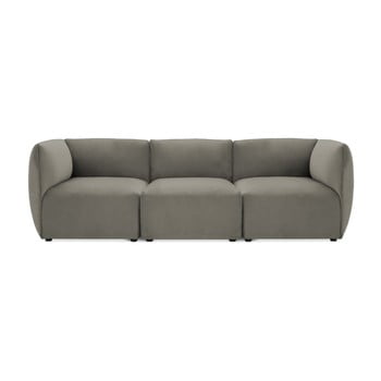Canapea modulară cu 3 locuri vivonita velvet cube, gri