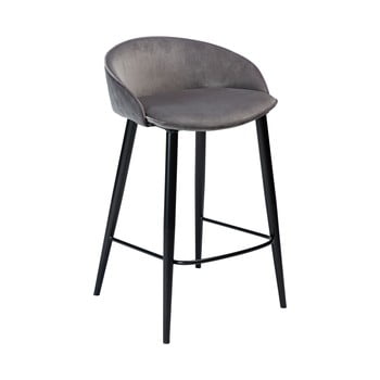 Scaun bar cu husă din catifea dan-form denmark dual, gri
