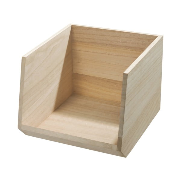 Úložný box ze dřeva paulownia iDesign Eco Open, 25,4 x 29 cm
