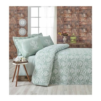 Set cuvertură subțire matlasată și fețe de pernă pure, 200 x 220 cm