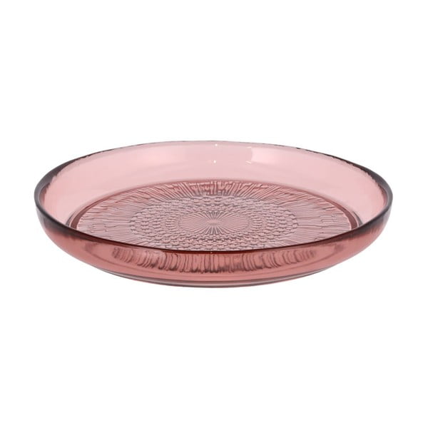 Růžový skleněný talíř Bitz Kusintha, ø 18 cm