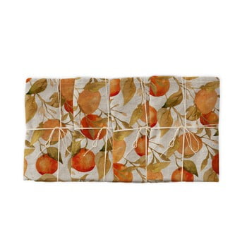 Set 4 șervețele textile Linen Couture Oranges, lățime 40 cm