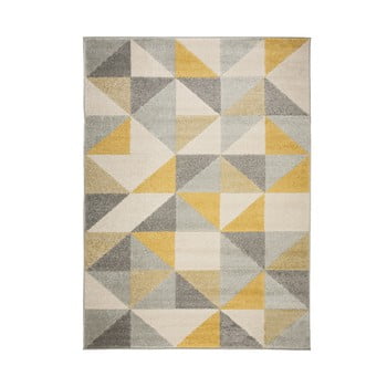 Covor flair rugs urban triangle, 100 x 150 cm, gri - galben