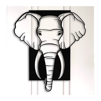 Decorațiune metalică de perete elephant, negru