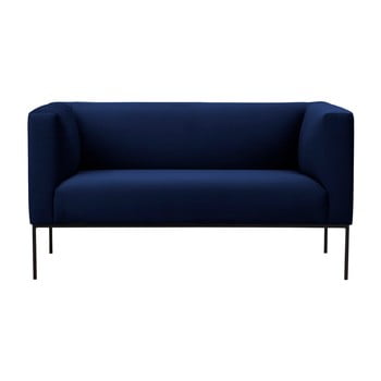 Canapea din catifea cu 2 locuri windsor & co sofas neptune, albastru închis
