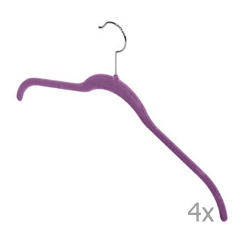 Set 4 umerașe domopak velvet hangers, violet
