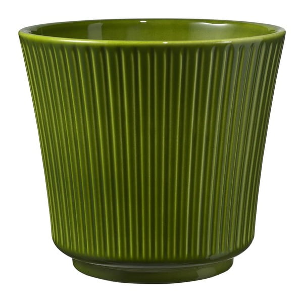 Zelený keramický květináč Big pots Gloss, ø 12 cm