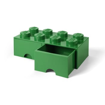 Cutie depozitare cu 2 compartimente LEGO®, verde