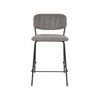 Set 2 scaune de bar cu picioare negre white label jolien, înălțime 89 cm, gri