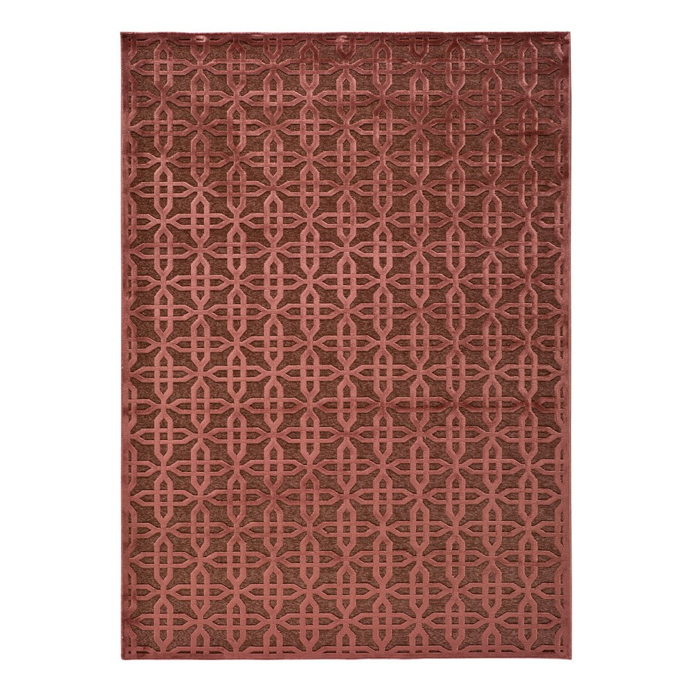 Červený koberec z viskózy Universal Margot Copper, 60 x 110 cm