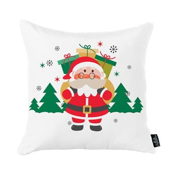 Față de pernă cu model de Crăciun Apolena Santa Claus Gifts, 45 x 45 cm, alb