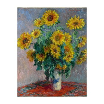 Reproducere pe pânză după claude monet - bouquet of sunflowers , 50 x 40 cm