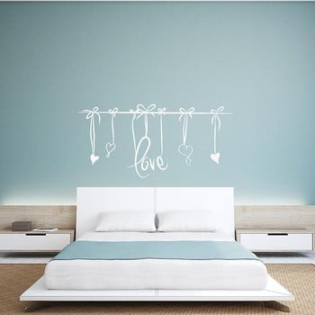 Autocolant ambiance love headboard, alb