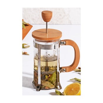 French press cu capac din bambus bisous, 350 ml