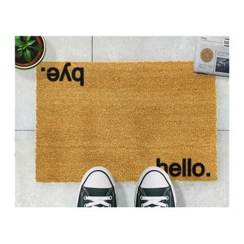 Covoraș intrare din fibre de cocos artsy doormats hello, bye, 40 x 60 cm
