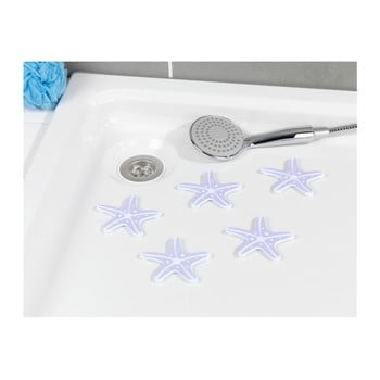 Set 6 suporturi antiderapante pentru cadă wenko starfish, violet deschis