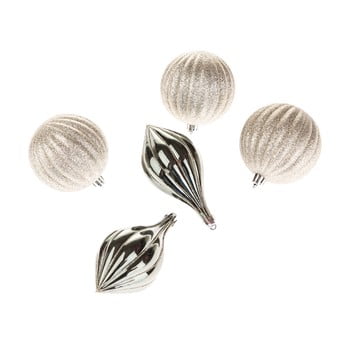 Set 5 decorațiuni supendate dakls, argintiu