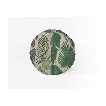 Pernă decorativă rotundă Velvet Atelier Leaves, ⌀ 45 cm