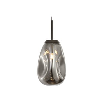 Lustră cu abajur din sticlă suflată leitmotiv pendulum, înălțime 33 cm, gri cenușiu