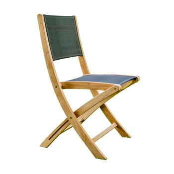 Set 2 scaune pliabile de grădină din lemn de tec ezeis navy, natural-gri