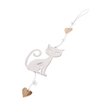 Decorațiune metalică suspendată în formă de pisică dakls cat, înălțime 37 cm