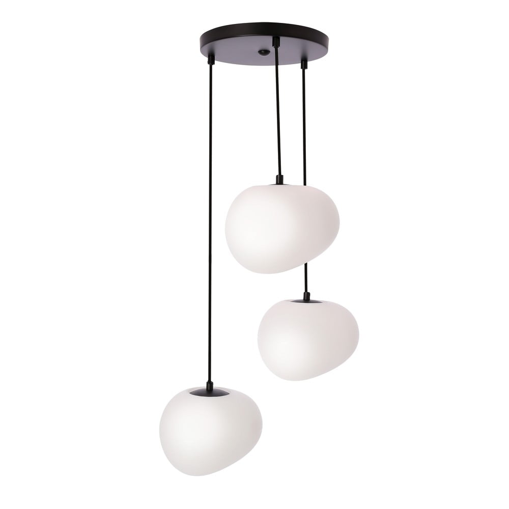 Černo-bílé závěsné svítidlo ø 42 cm Stones – Candellux Lighting