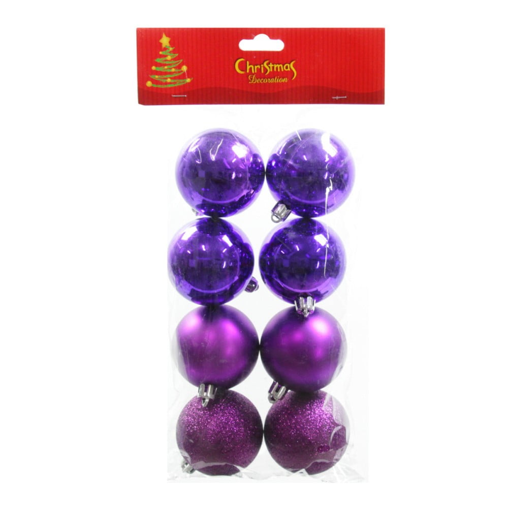 Sada 8 vánočních ozdob v tmavě fialové barvě Unimasa Baladdas