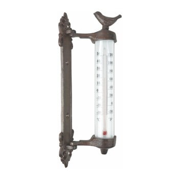 Termometru cu păsări din fontă esschert design dekor bird, înlălțime 27,3 cm