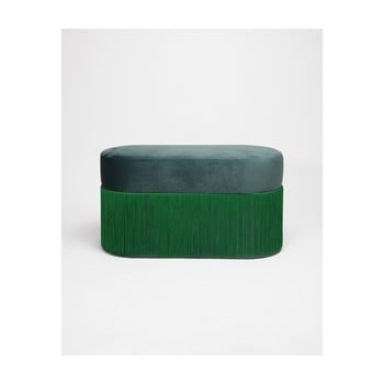 Puf cu husă din catifea velvet atelier, verde