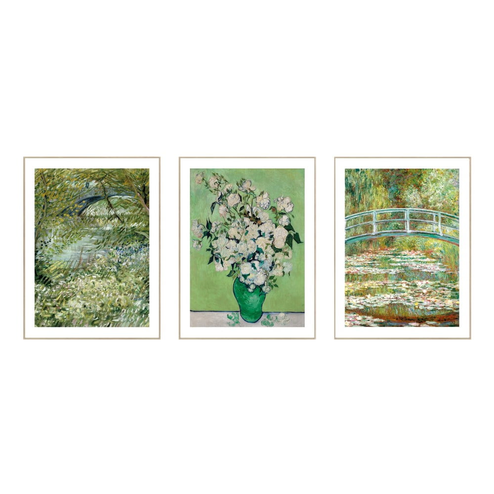 Obrazy v sadě 3 ks - reprodukce 30x40 cm Van Gogh & Monet – knor