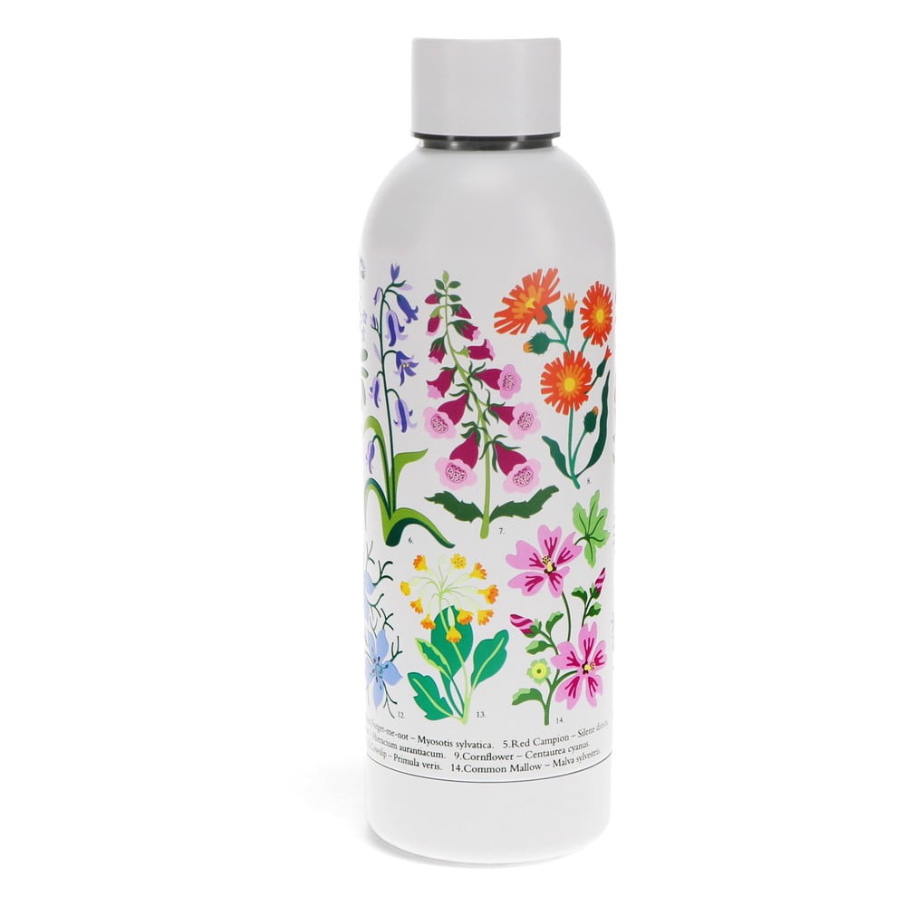 Bílá nerezová lahev 500 ml Wild Flowers – Rex London