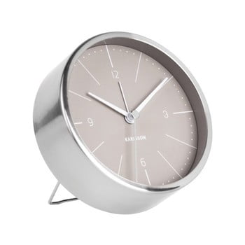 Ceas alarmă karlsson normann, Ø 10 cm, gri