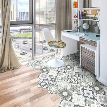 Set 10 autocolante de podea ambiance hexagons lettie, 40 x 90 cm