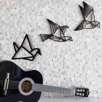 Set 3 decorațiuni de perete fly away, negru