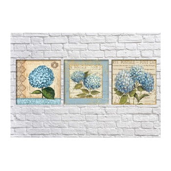 Set 3 tablouri tablo center hydrangea postale