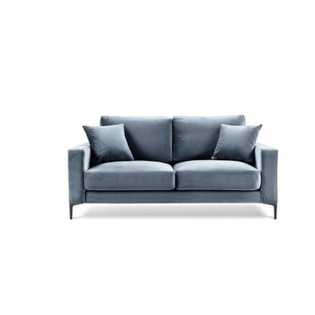 Canapea cu tapițerie din catifea kooko home harmony, 158 cm, albastru deschis