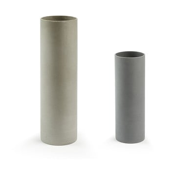 Set 2 vaze din ciment la forma stefy, gri - maro