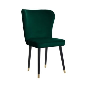 Scaun cu detalii aurii JohnsonStyle Odette French Velvet, verde