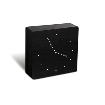 Ceas deșteptător cu radio și led gingko analogue click clock, negru-alb