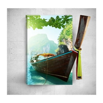 Tablou de perete 3d mosticx tropical boat voyage, 40 x 60 cm