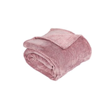 Pled din microflanel tiseco home studio bitone, 130 x 170 cm, roz