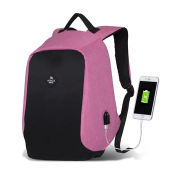 Rucsac cu port usb my valice secret smart bag, negru-roz