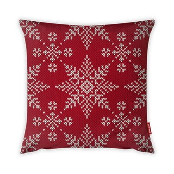 Față de pernă vitaus christmas period red snowflakes pattern, 43 x 43 cm