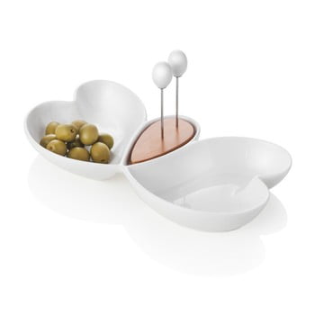 Platou pentru servit aperitive cu două scobitori decorative, brandani butterfly