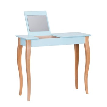 Masă de toaletă cu oglindă ragaba dressing table, lungime 85 cm, turcoaz deschis