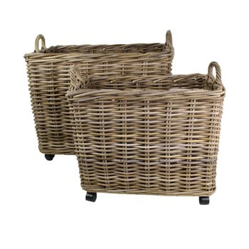 Set 2 coșuri pentru lemne din ratan koboo hsm collection woody