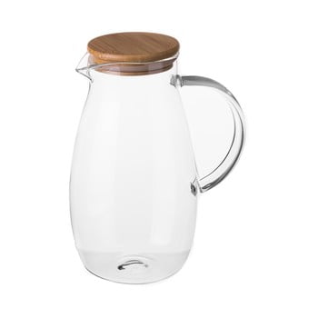 Carafă din sticlă cu capac din bambus unimasa bamboo, 1,6 l