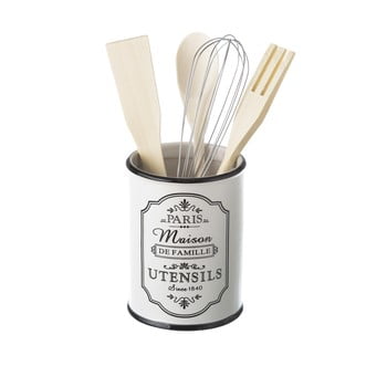 Set ustensile de bucătărie din lemn cu suport din ceramică unimasa paris